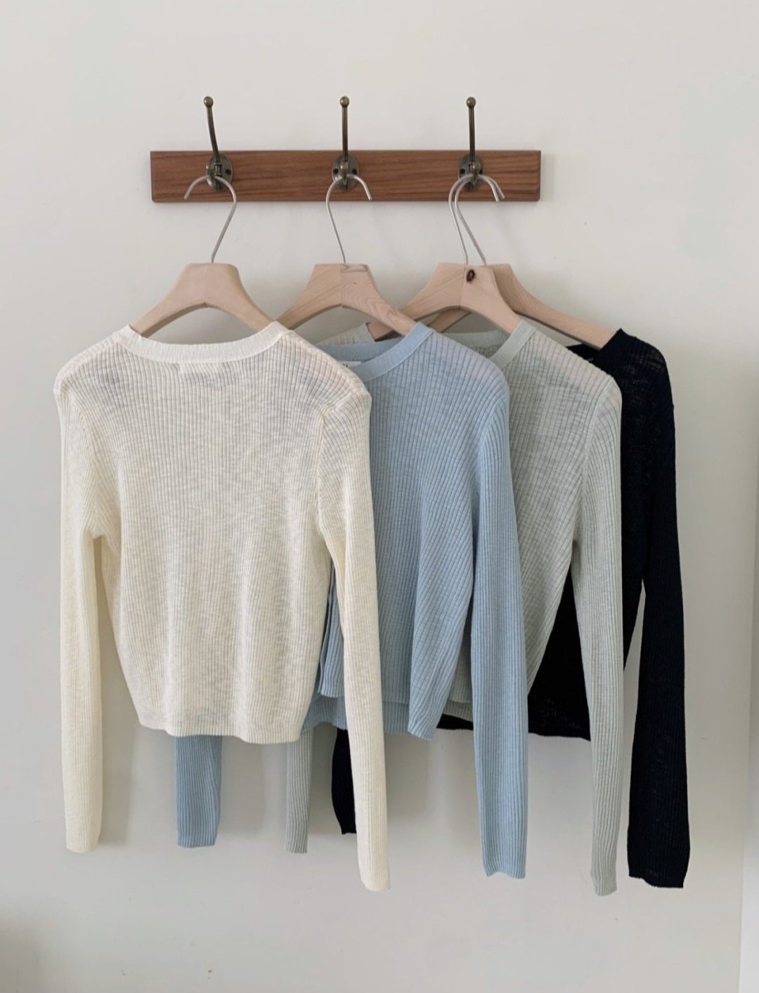 Lightweight Bokashi Rib Knit Cardigan