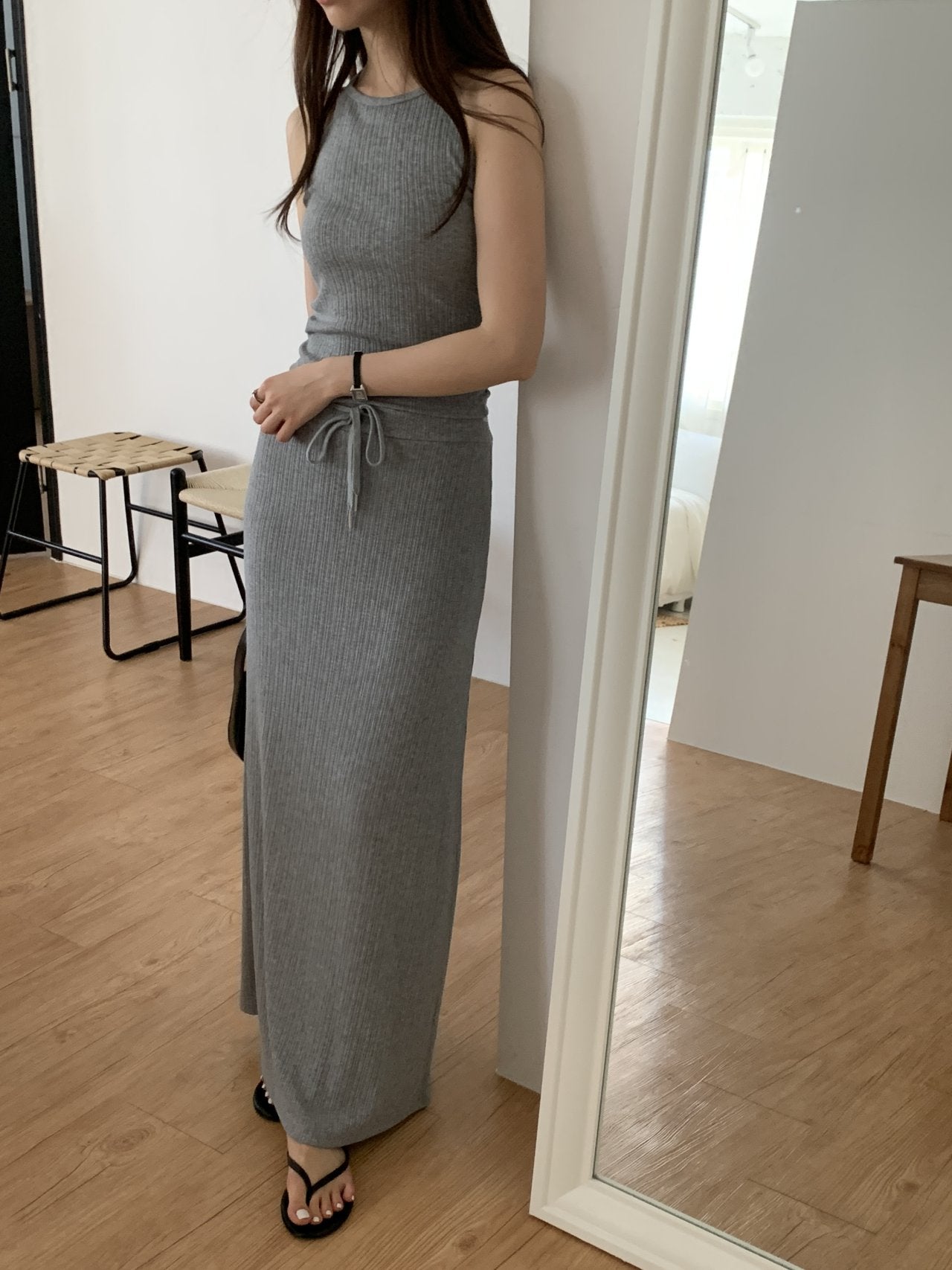 Halter-Neck & Long Skirt Set