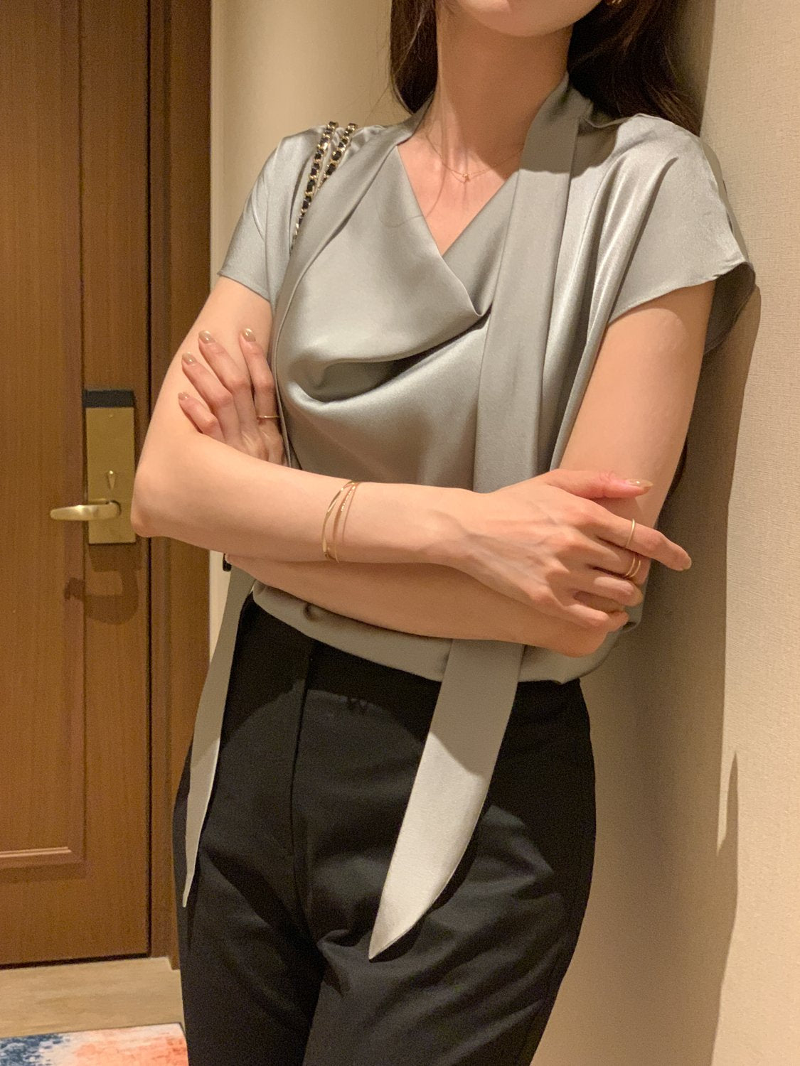Tie Draping Blouse