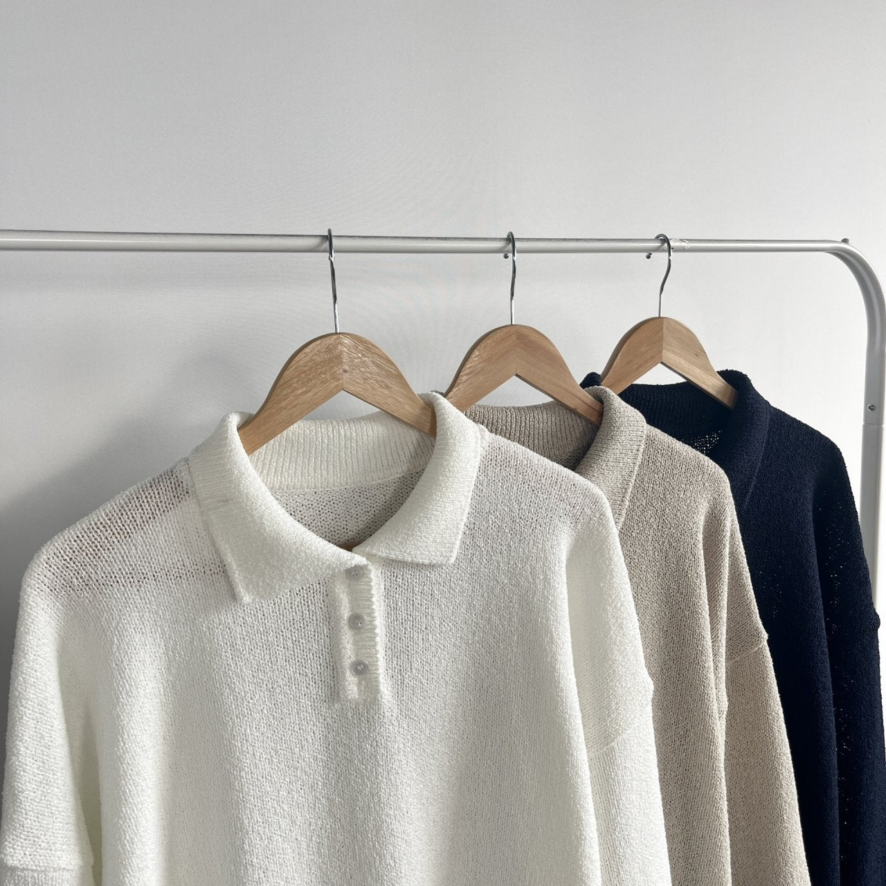 Bouclé Boxy Collar Knit