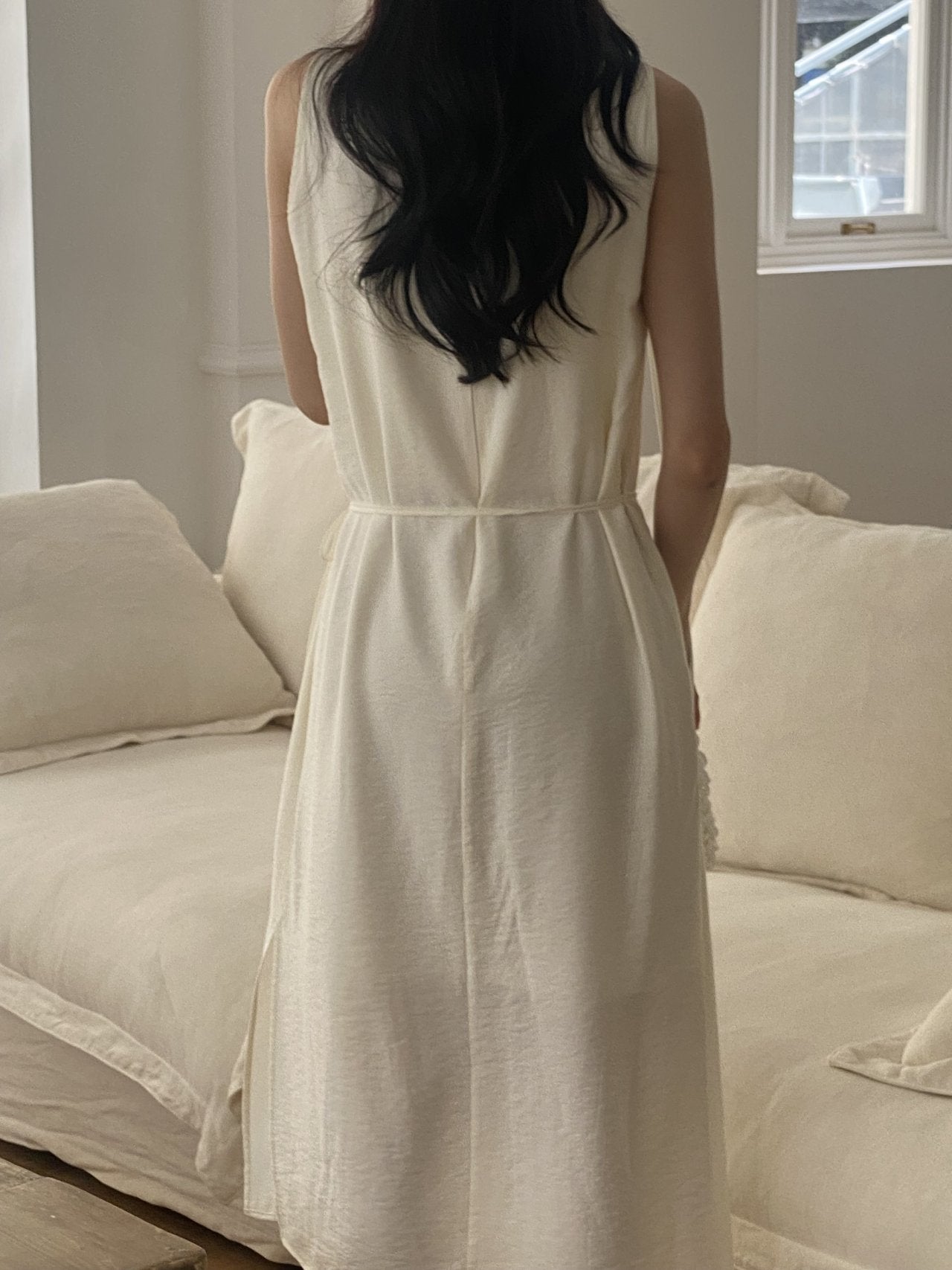Elegant Boat Neck Wrap Sleeveless Dress