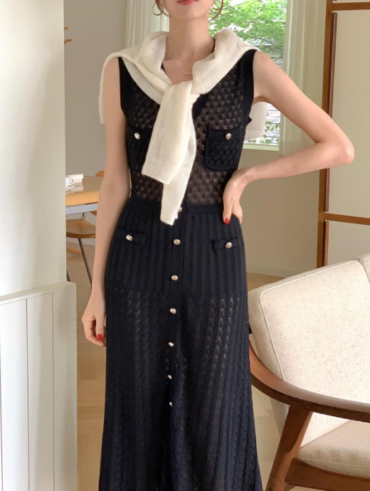 Hexagon Sheer Maxi Dress
