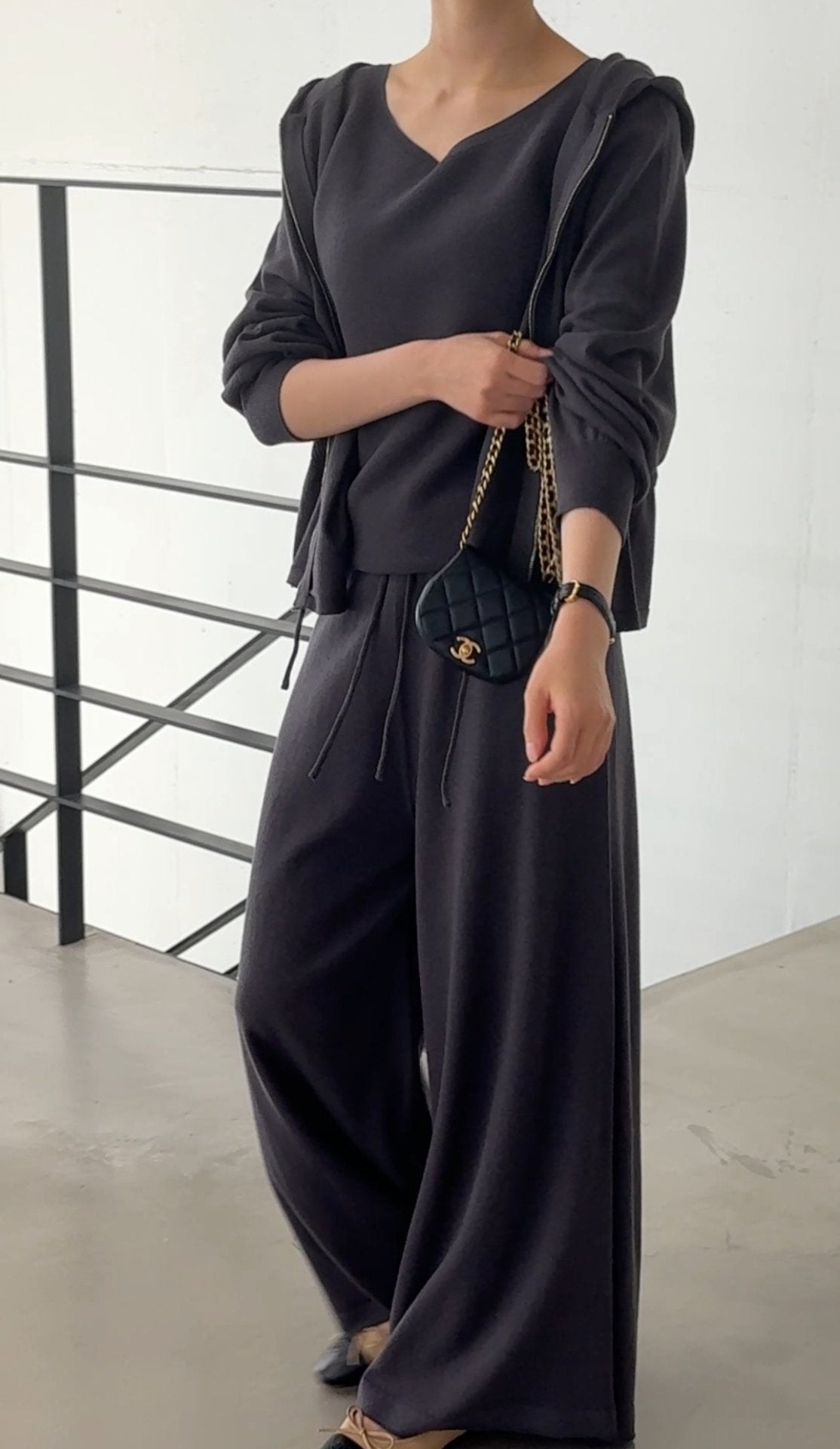 Premium Wool-Cotton Artisan Set-up - Deep Charcoal