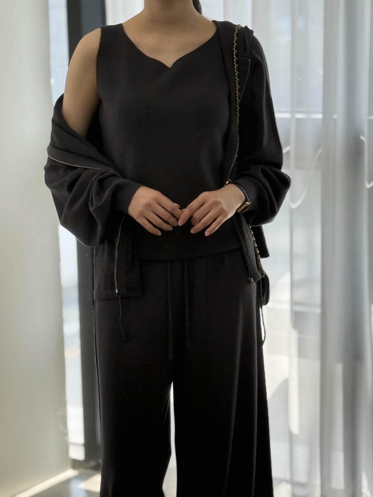 Premium Wool-Cotton Artisan Set-up - Deep Charcoal