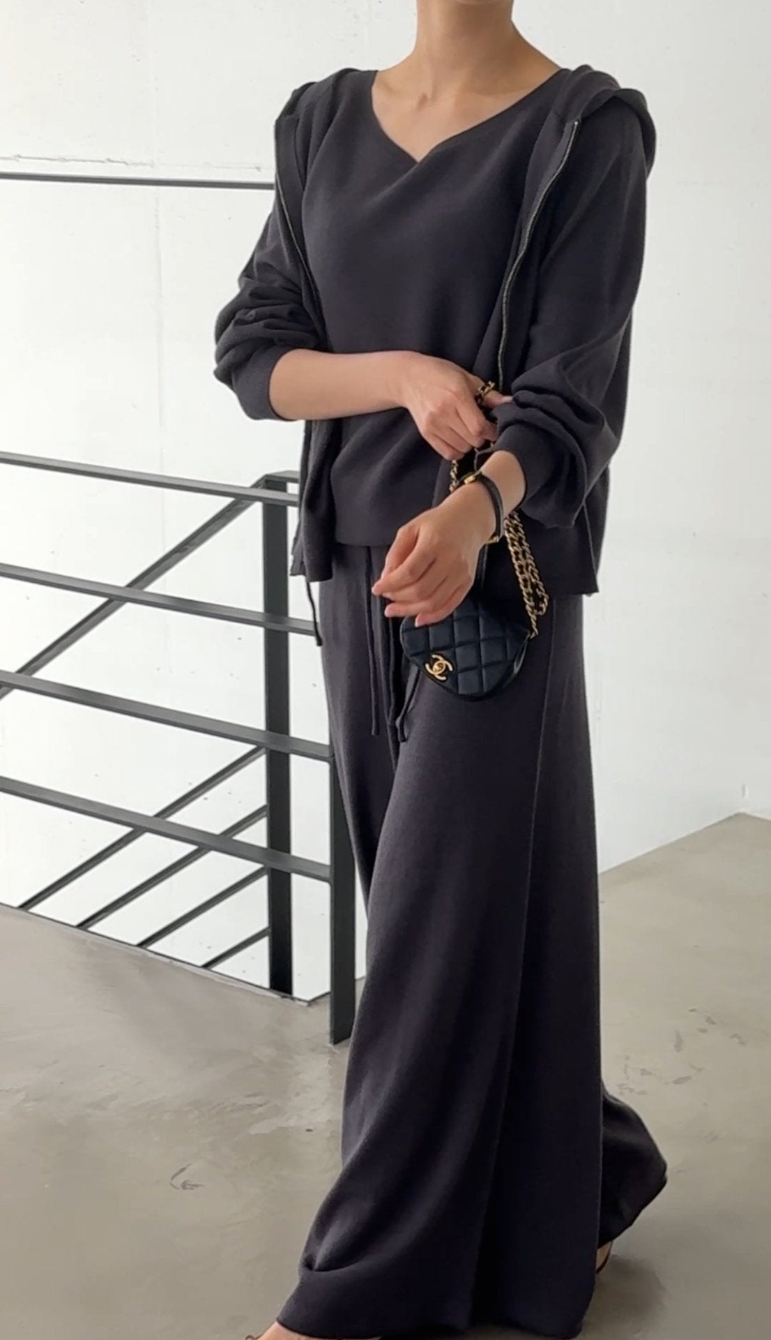 Premium Wool-Cotton Artisan Set-up - Deep Charcoal