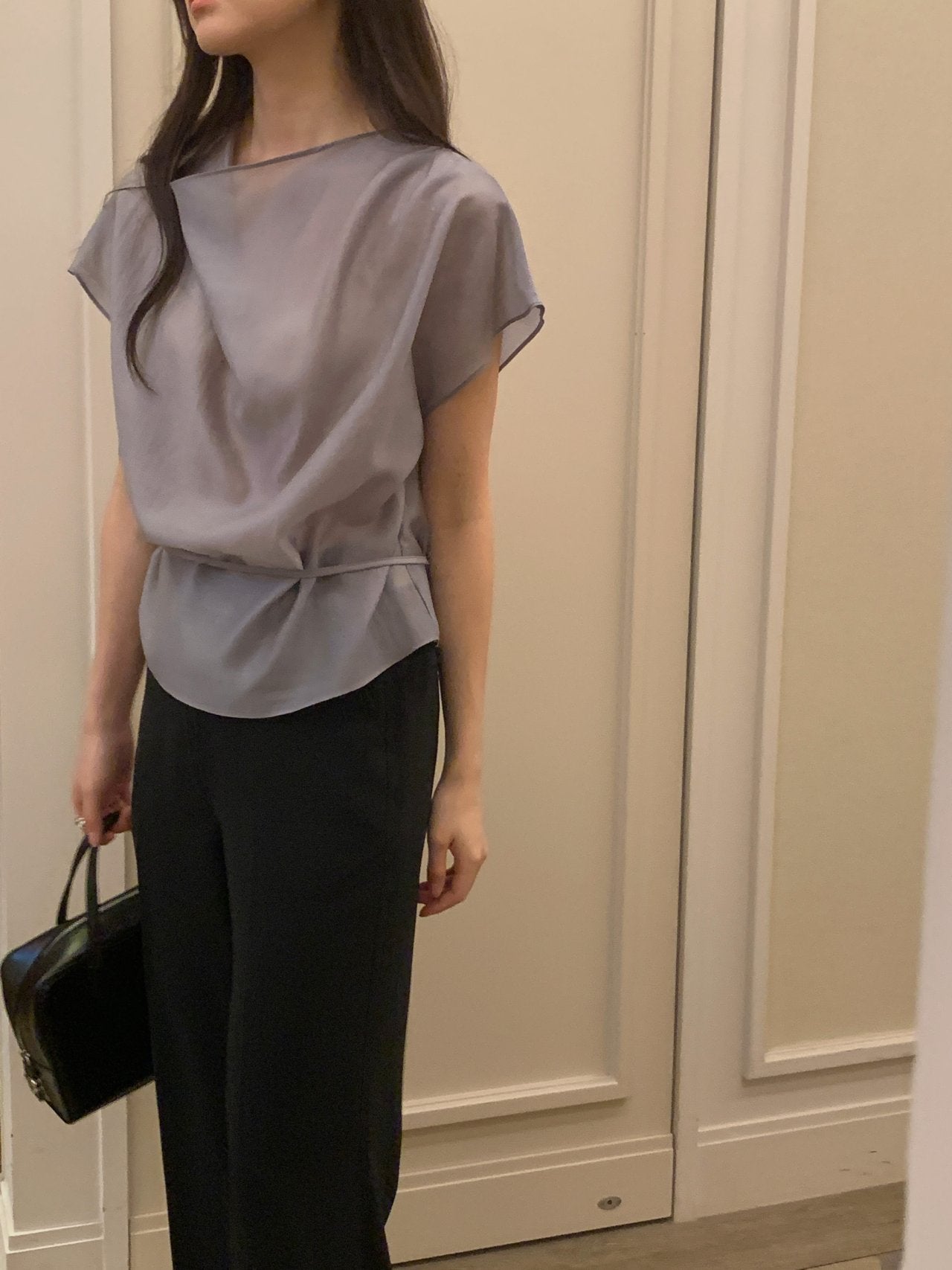 [Best Seller] Petal Sleeve Tencel Blouse