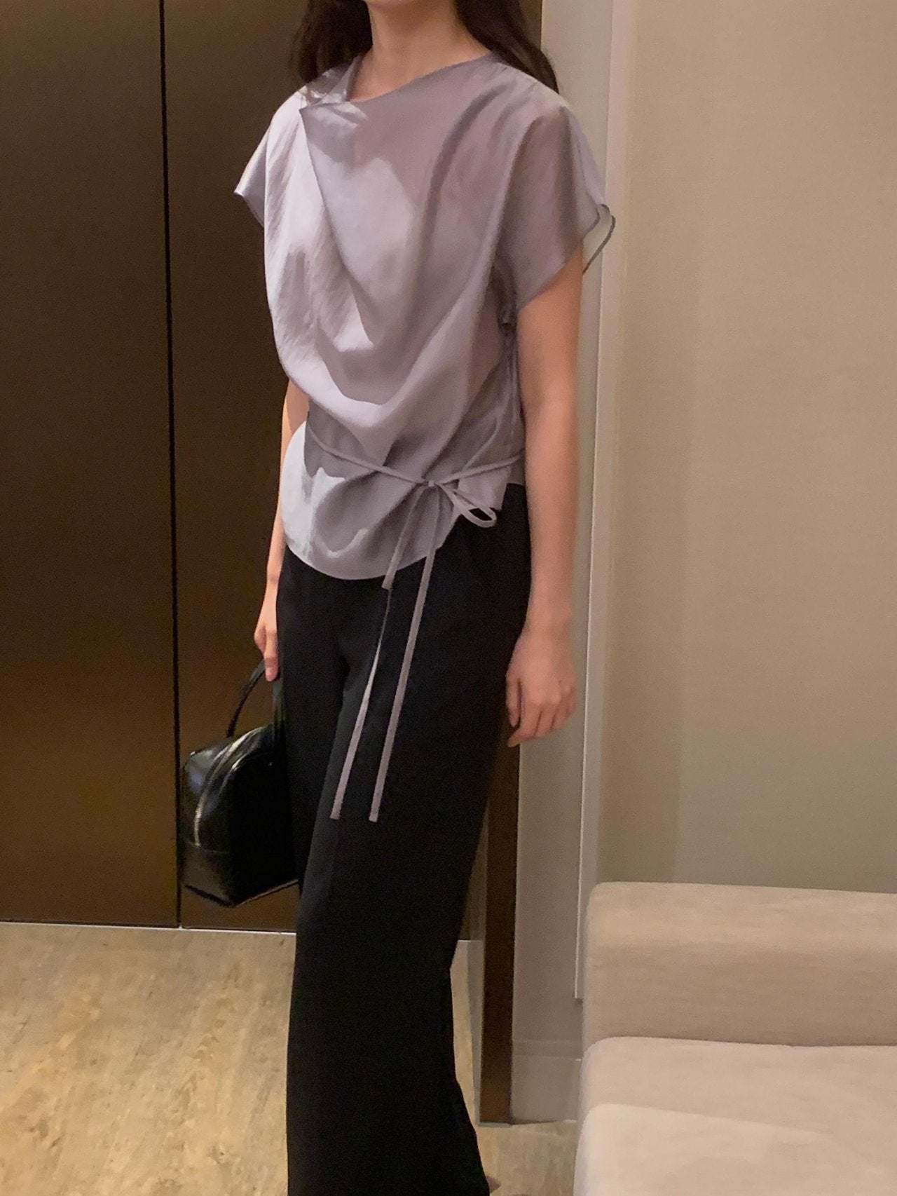 [Best Seller] Petal Sleeve Tencel Blouse