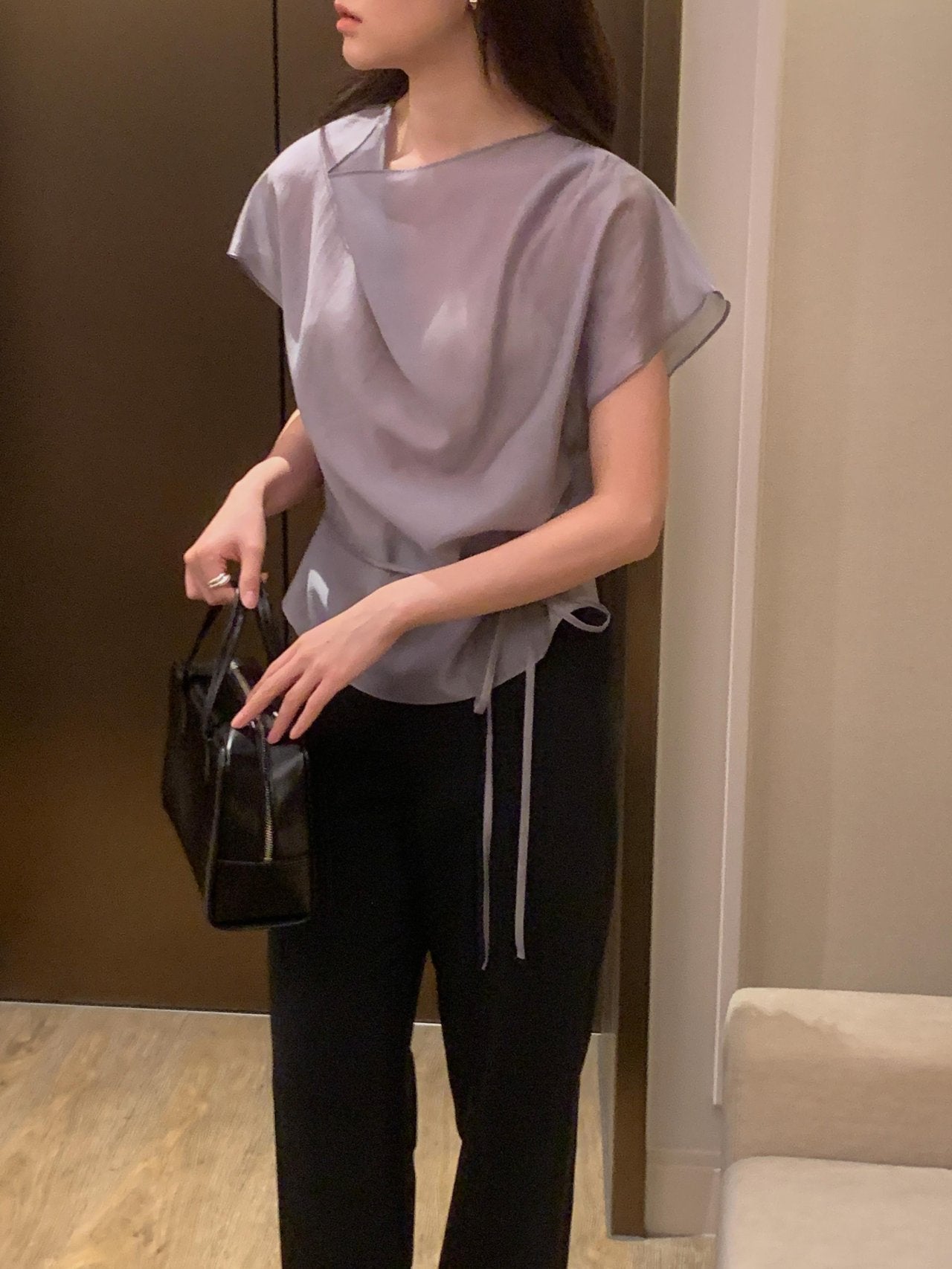 [Best Seller] Petal Sleeve Tencel Blouse