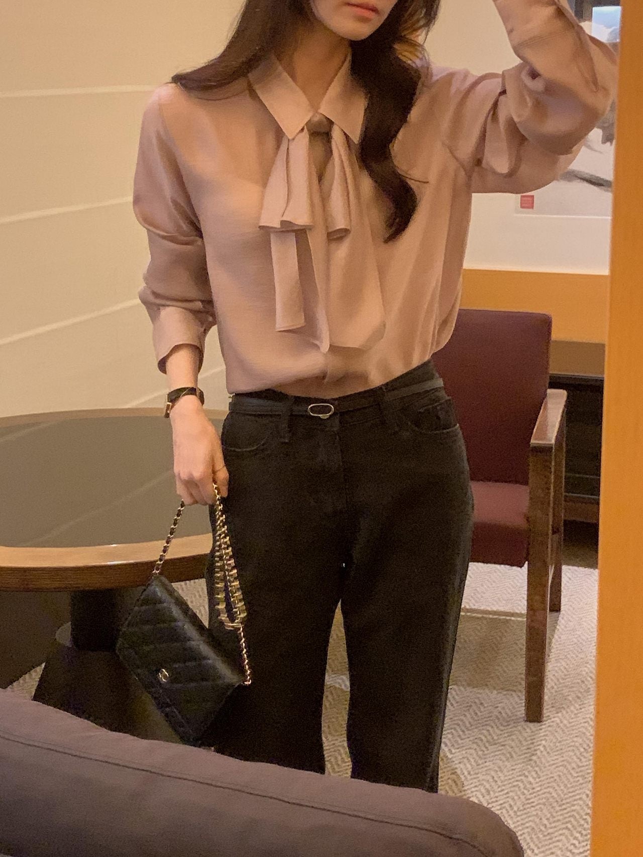 2-Way Hidden-Placket Tencel Blouse