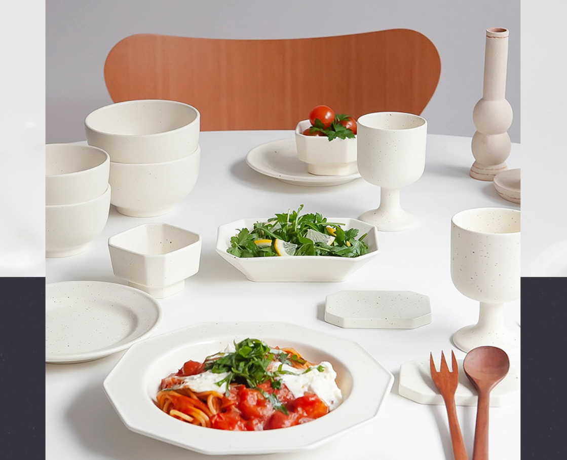 [Handmade Korean Ceramics] 3-Piece Wine Glass + Bowl Set