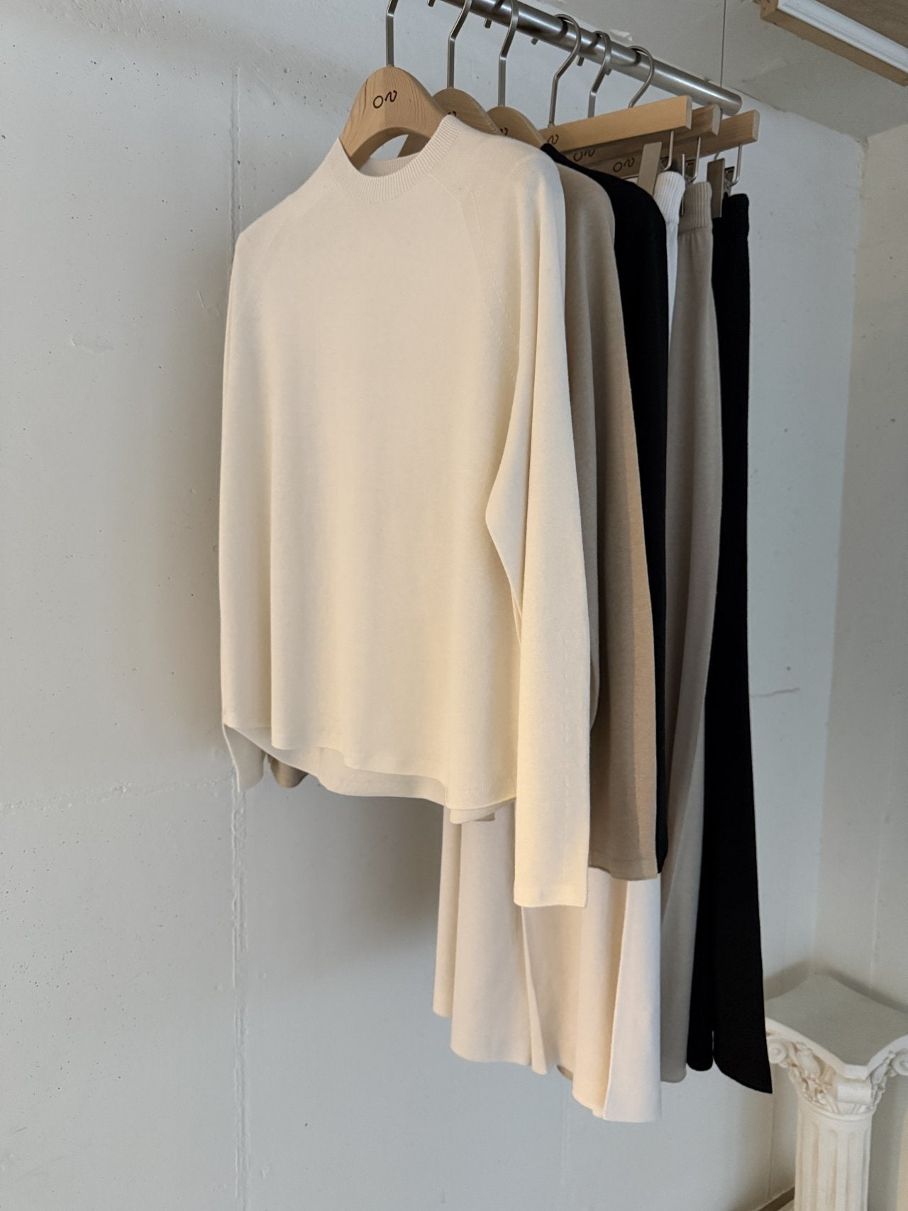 Whole Garment Wool-Cotton Cloud Set-up - Ivory
