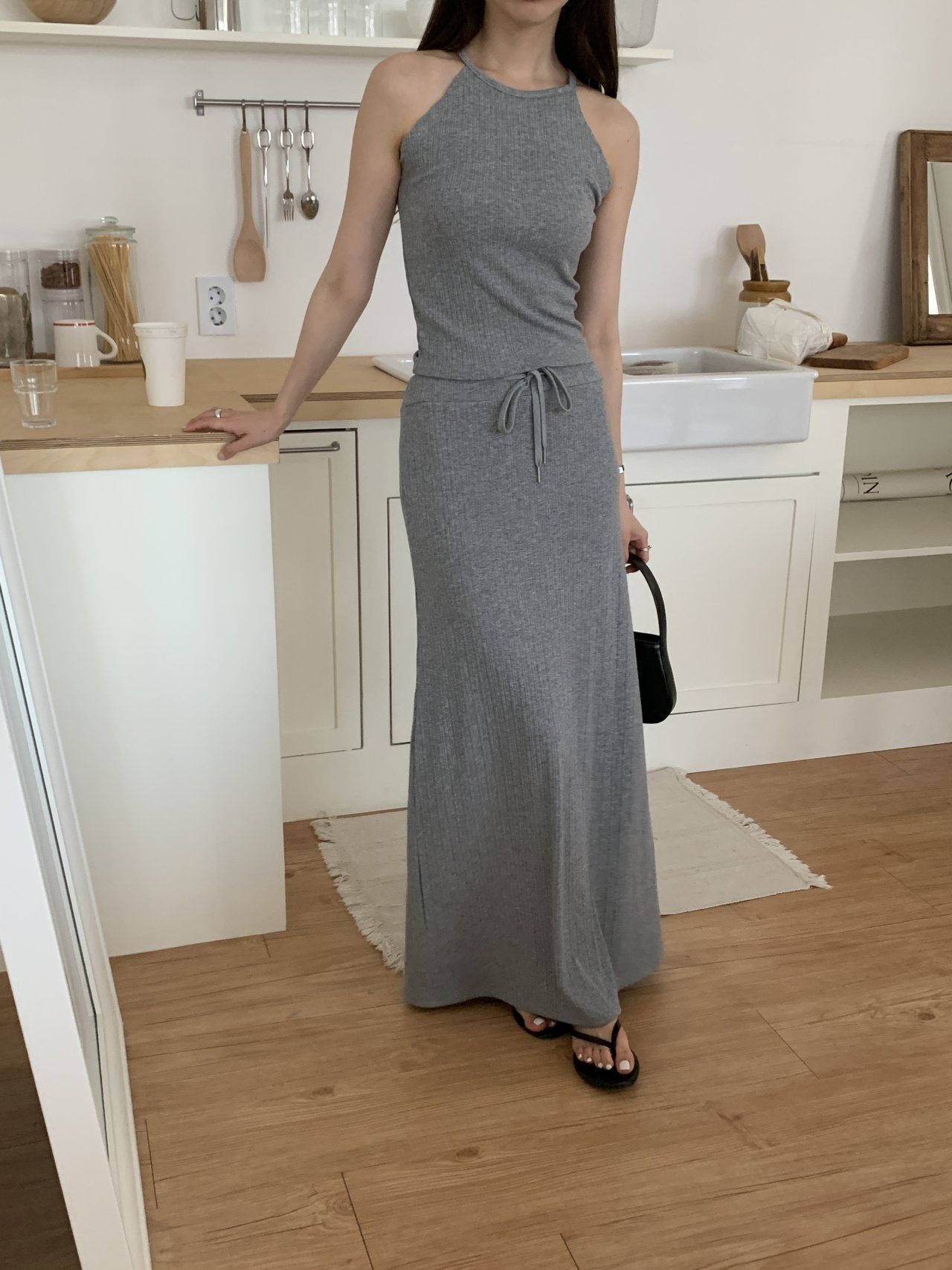 Halter-Neck & Long Skirt Set