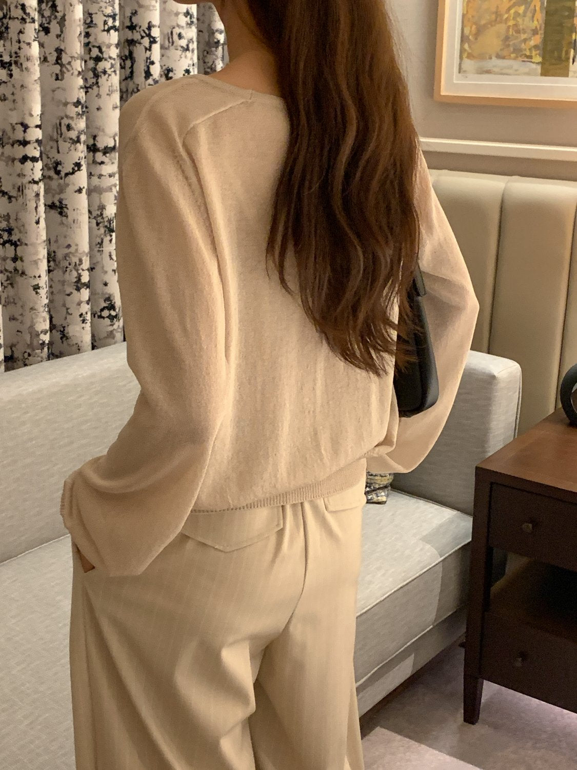 Raglan Linen-Blend Cardigan