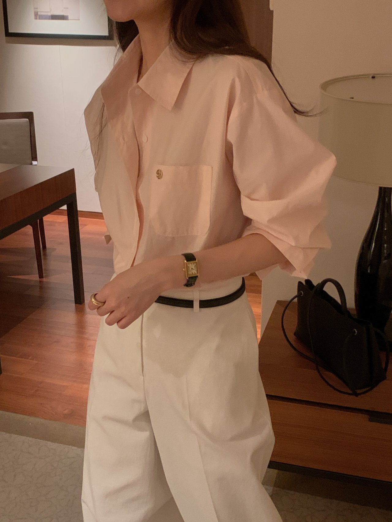 [Best Seller] Essential Cotton Button Down Shirt * Local Delivery: 1–2 Business Days (pink) *