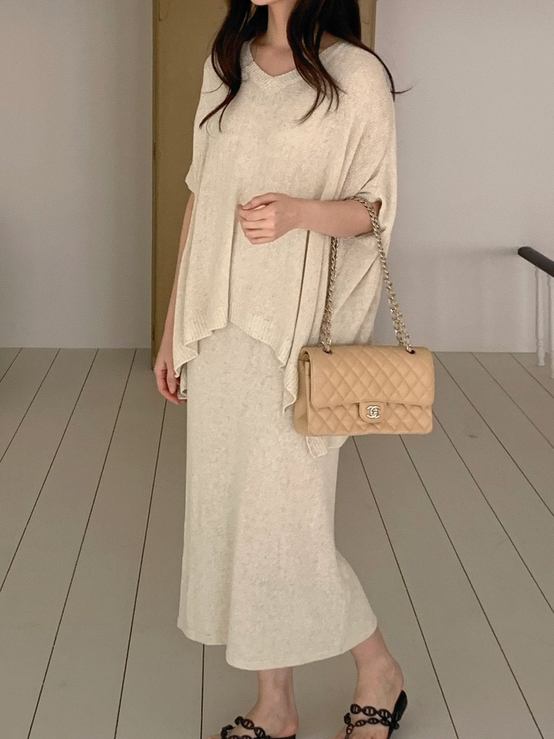 Luxe Marbouclé Linen Blend Two-Piece Set