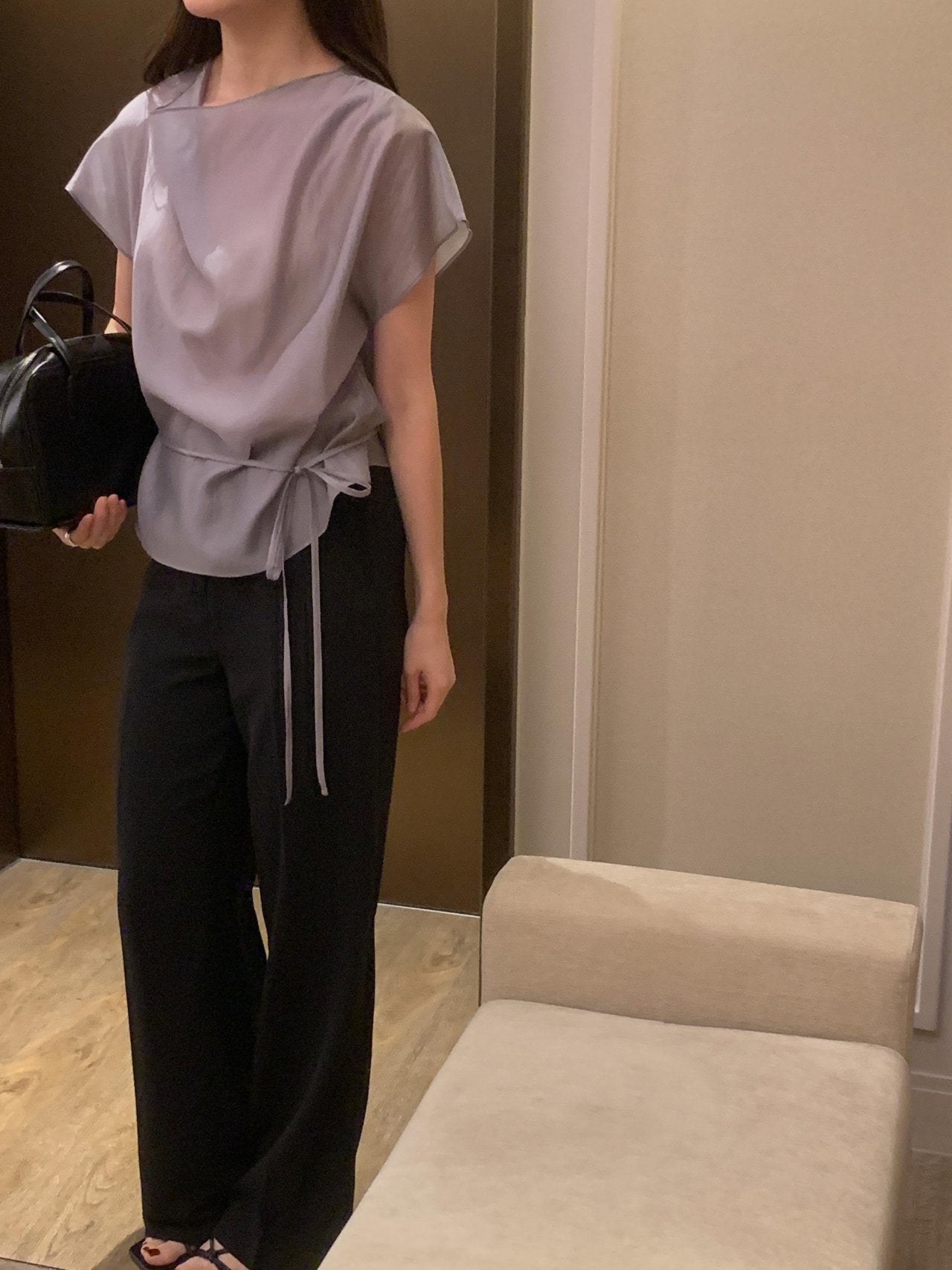 [Best Seller] Petal Sleeve Tencel Blouse