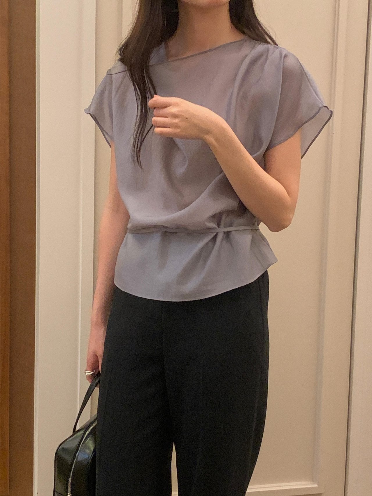 [Best Seller] Petal Sleeve Tencel Blouse