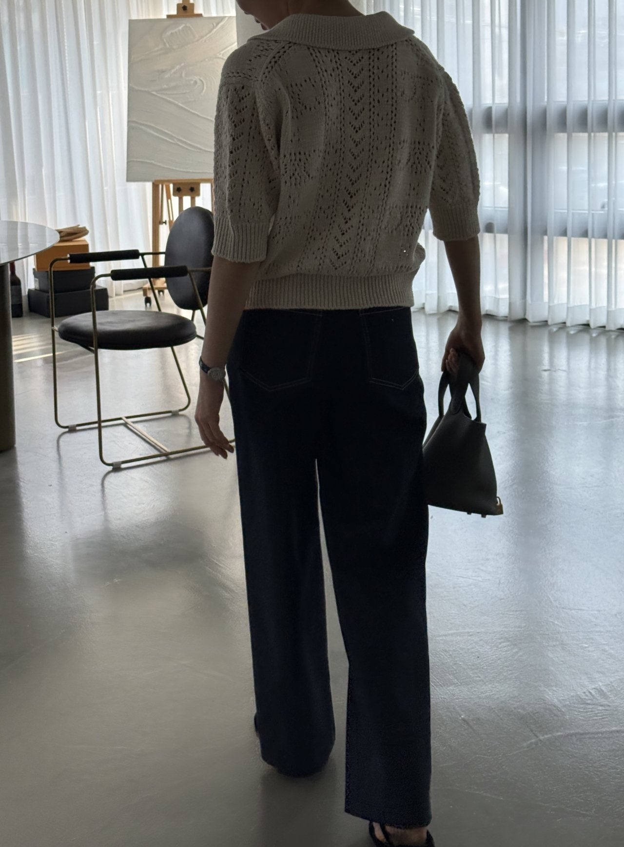 Classic Crochet Cardigan - Cream Oat