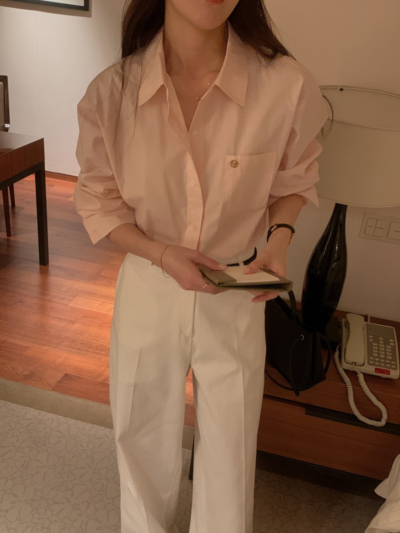 [Best Seller] Essential Cotton Button Down Shirt * Local Delivery: 1–2 Business Days (pink) *