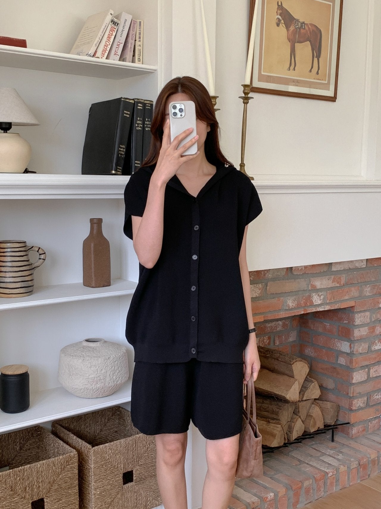 Minimalist Hooded Short Sleeve Set