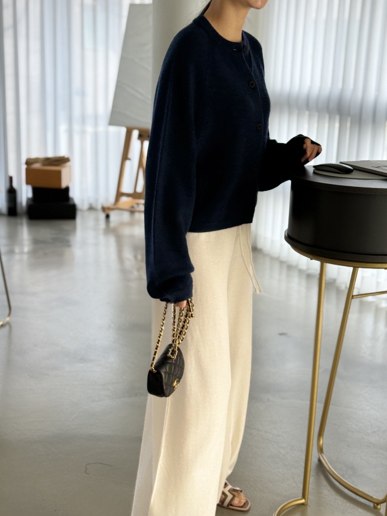 Seamless Relaxed Dolman Cardigan - Blue