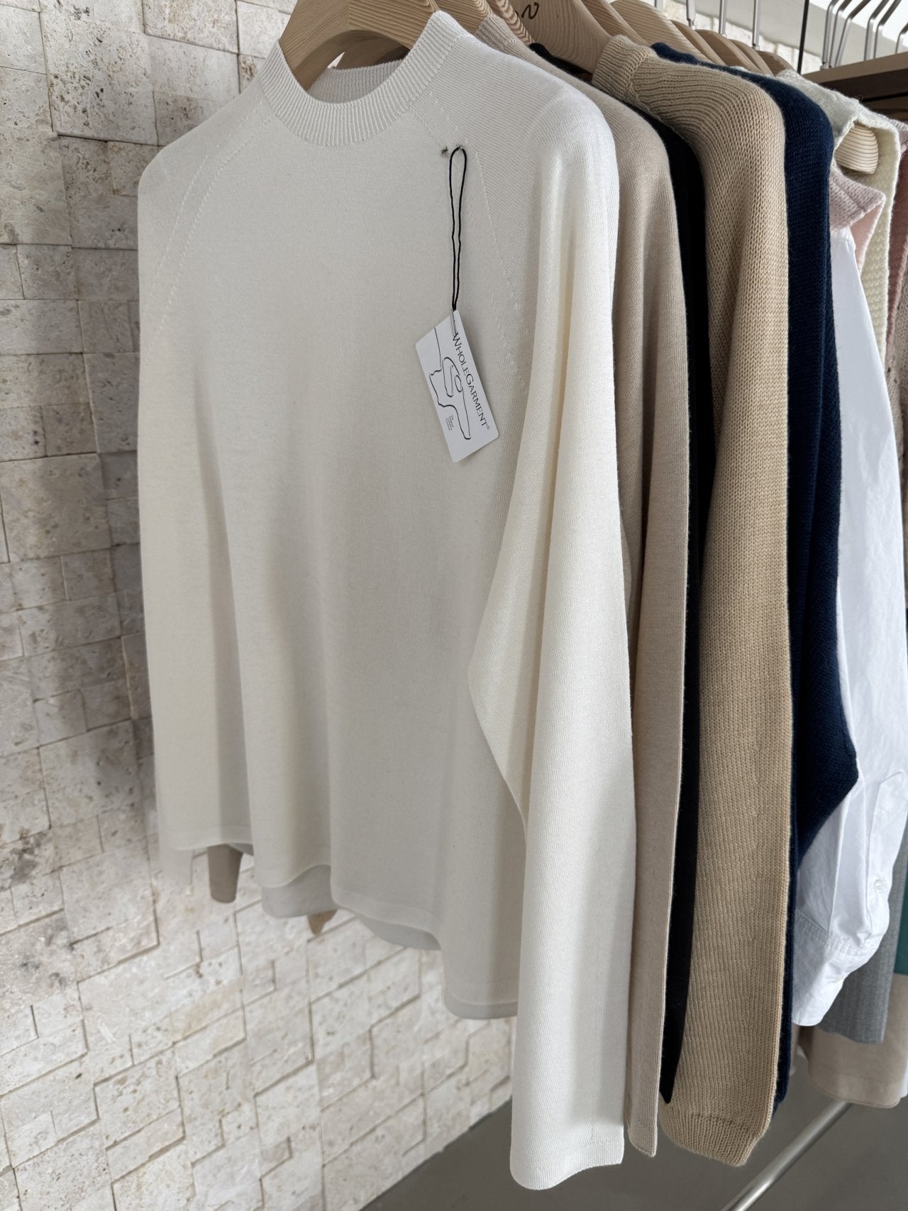 Whole Garment Wool-Cotton Cloud Set-up - Ivory