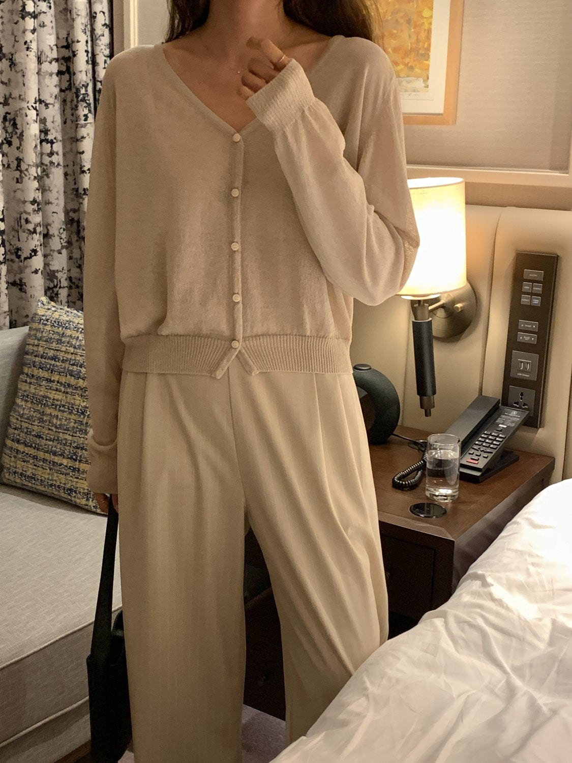 Raglan Linen-Blend Cardigan