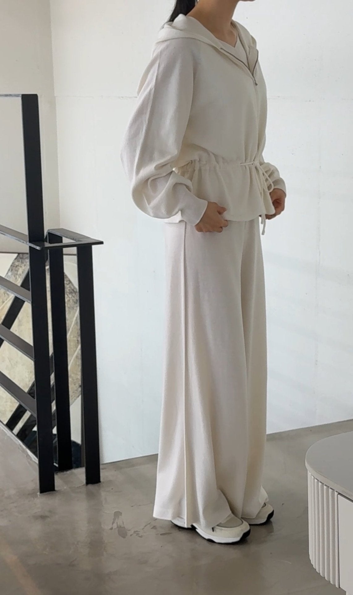 Premium Wool-Cotton Artisan Set-up - Ivory