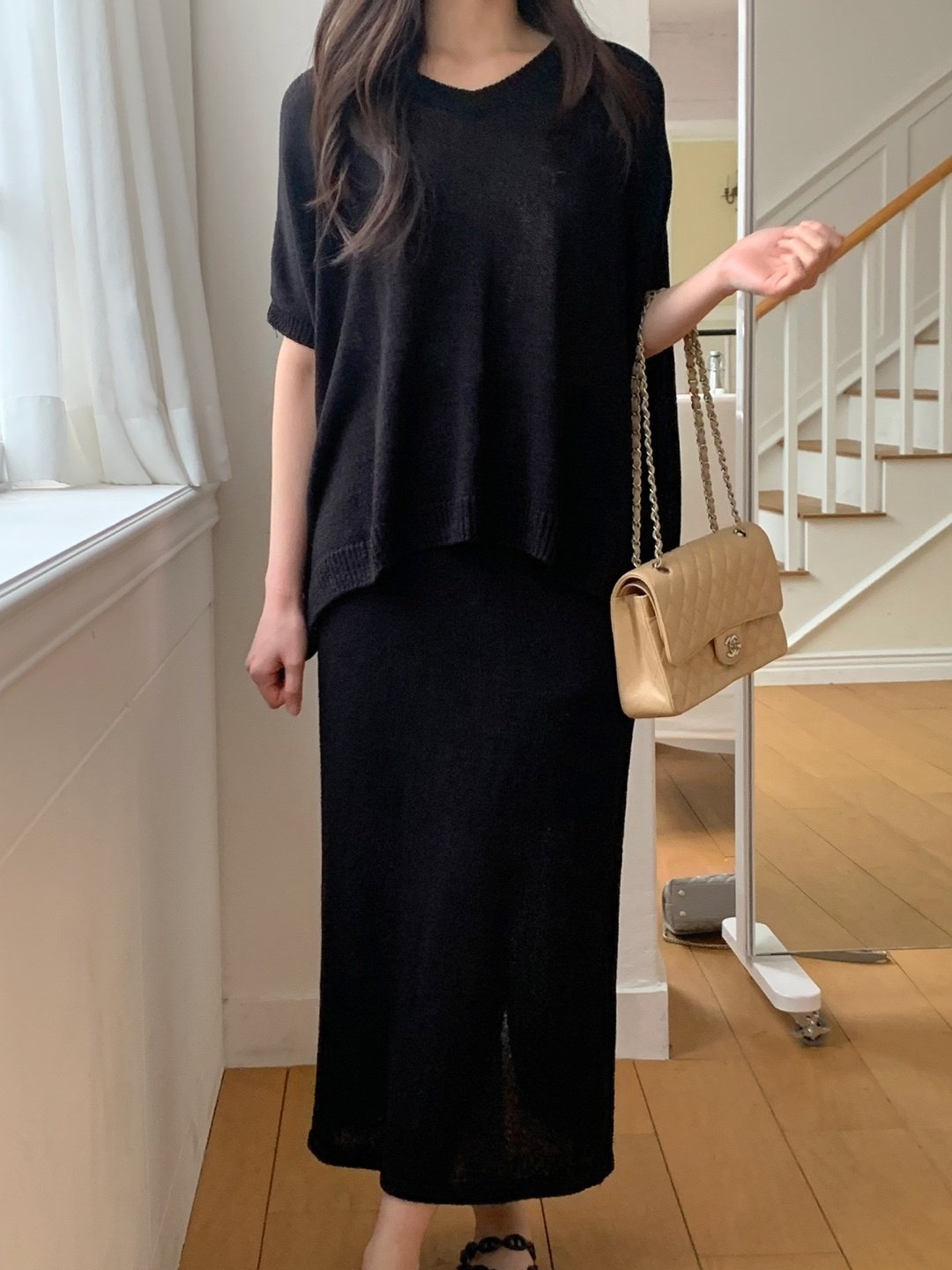 Luxe Marbouclé Linen Blend Two-Piece Set