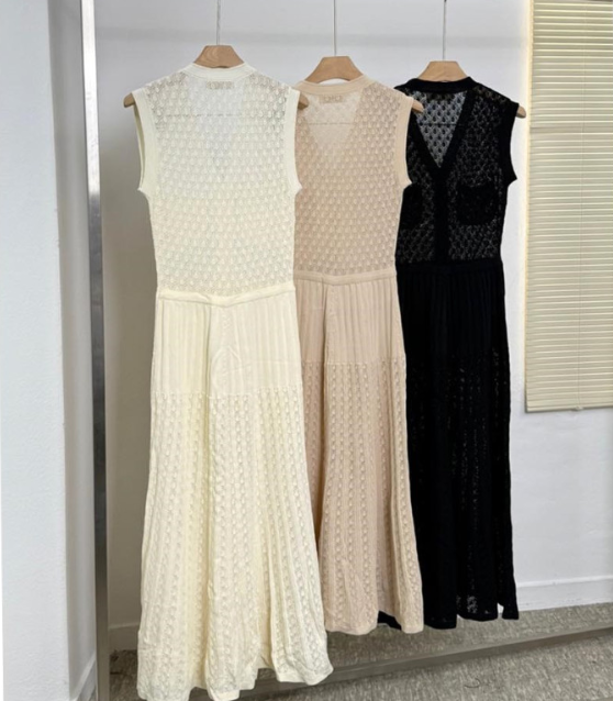 Hexagon Sheer Maxi Dress