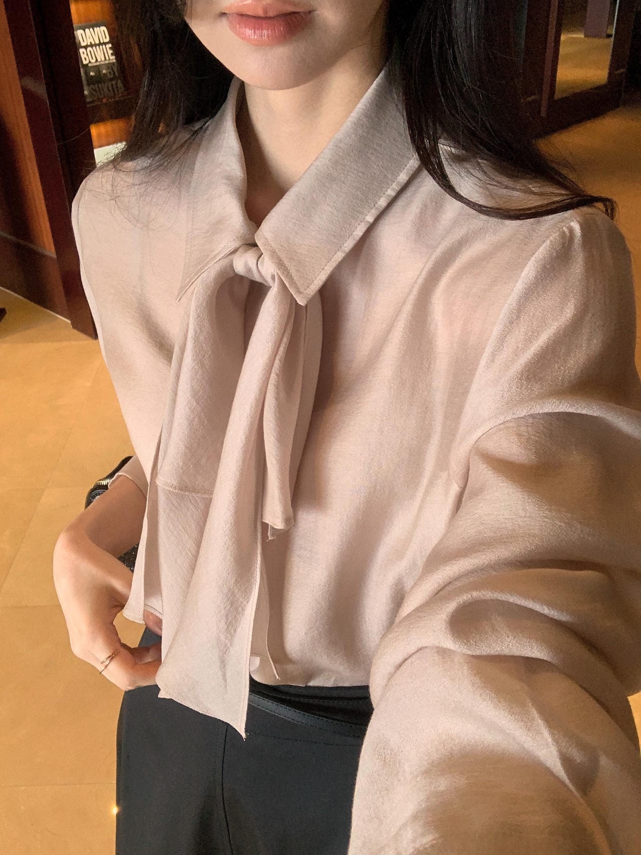 2-Way Hidden-Placket Tencel Blouse
