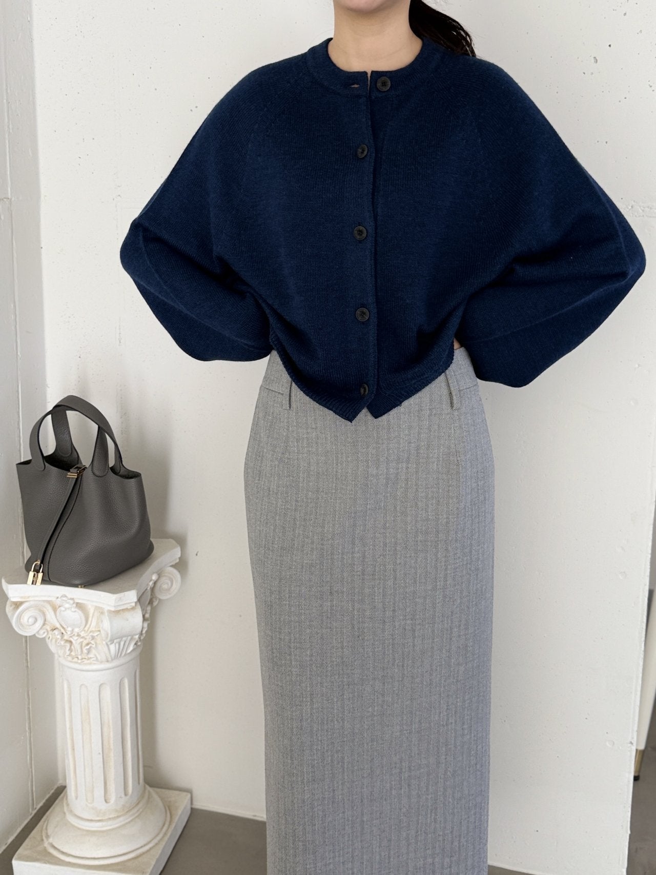 Seamless Relaxed Dolman Cardigan - Blue