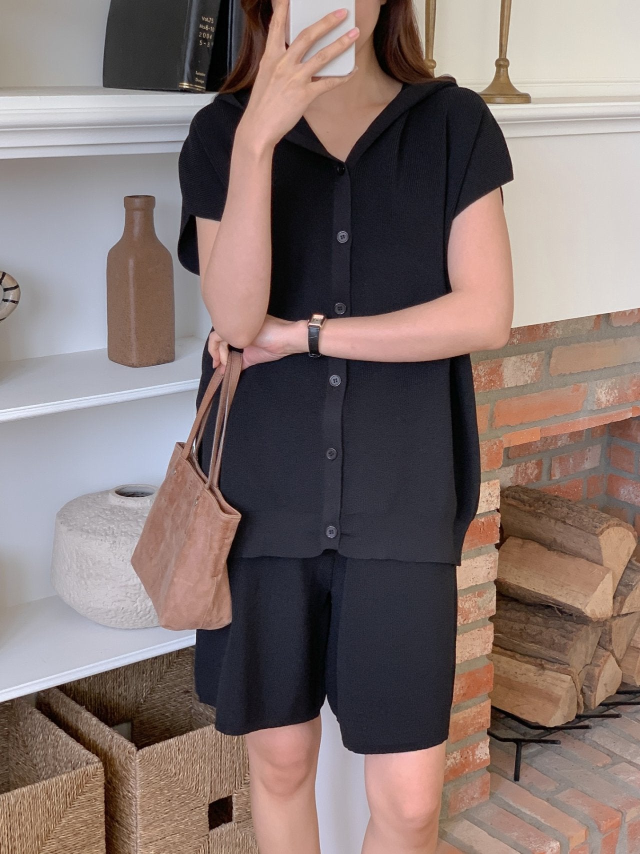 Minimalist Hooded Short Sleeve Set