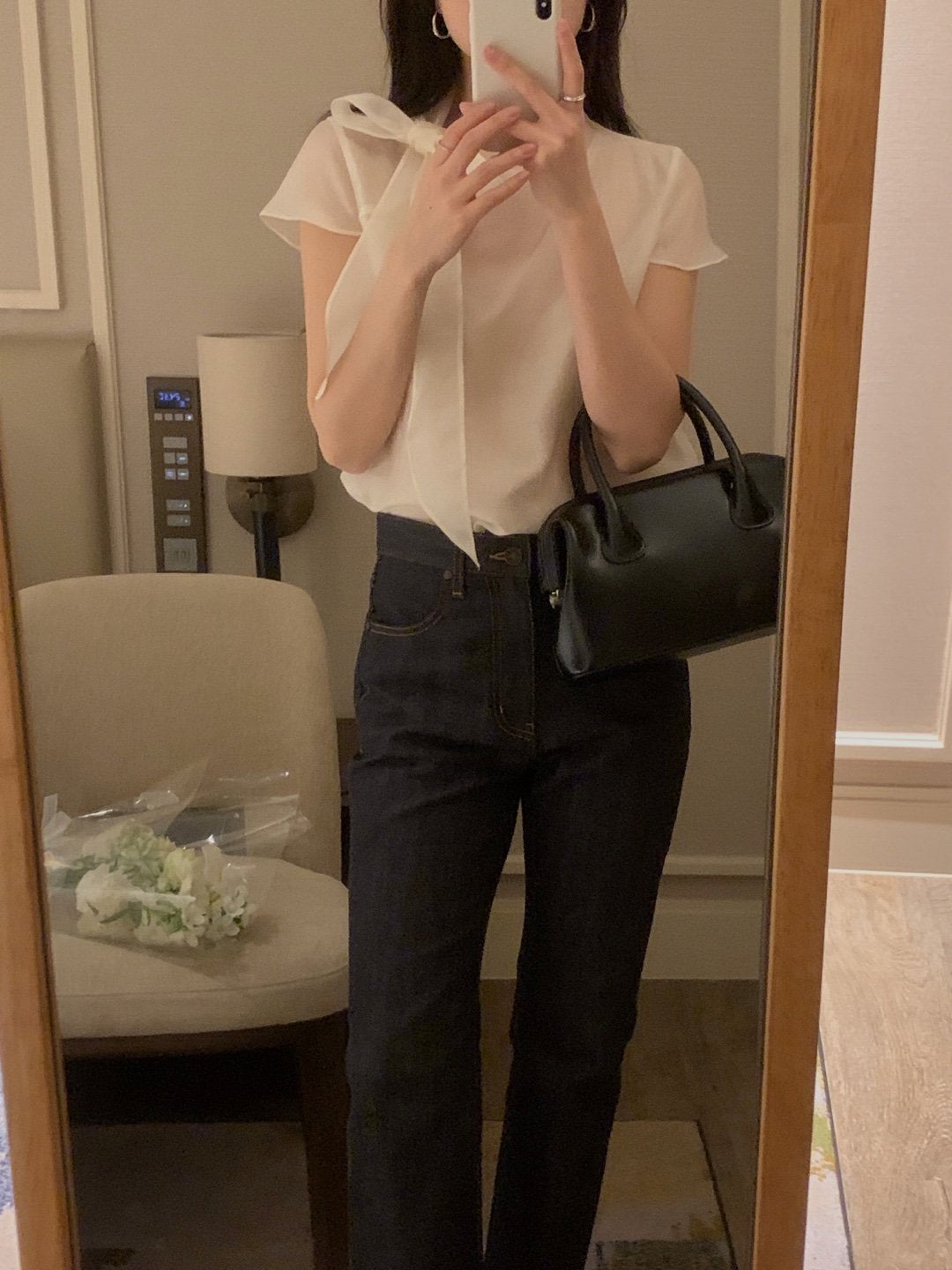 [Best Seller] Ribbon Mock-neck Blouse