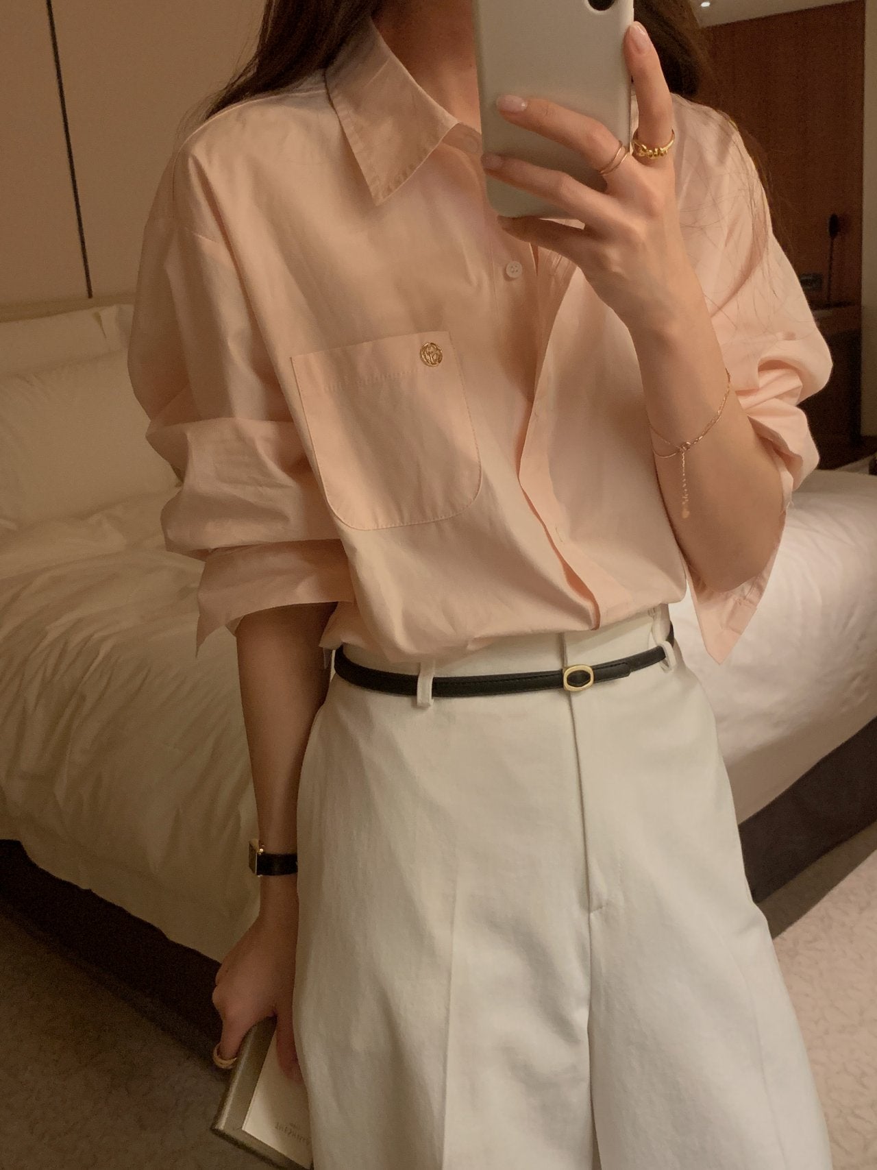 [Best Seller] Essential Cotton Button Down Shirt * Local Delivery: 1–2 Business Days (pink) *