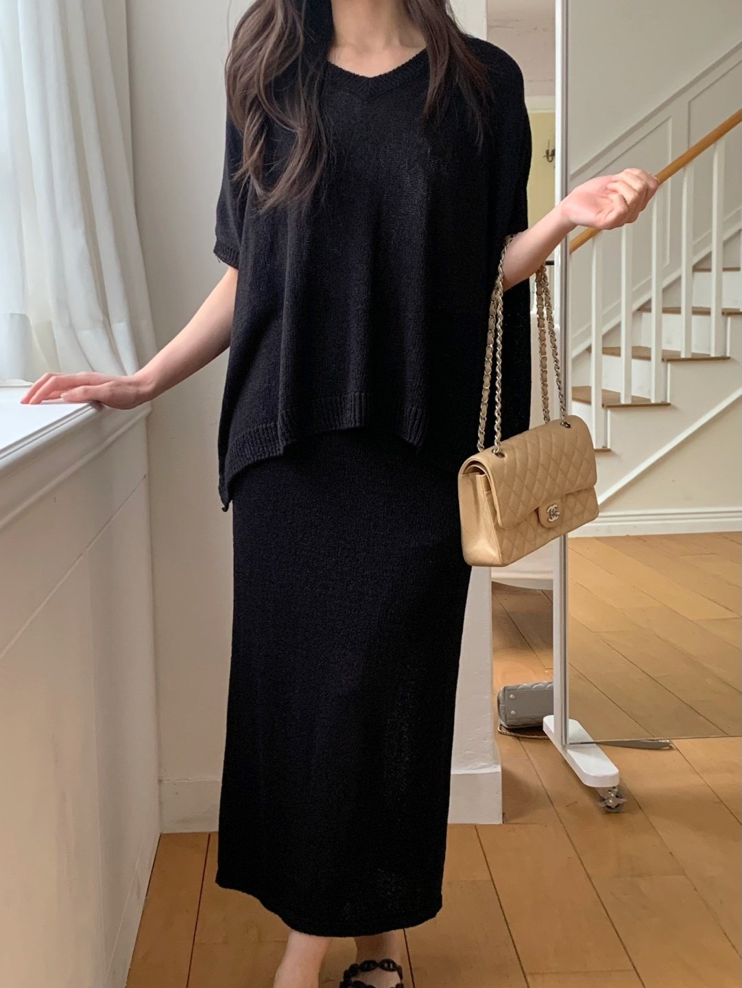 Luxe Marbouclé Linen Blend Two-Piece Set