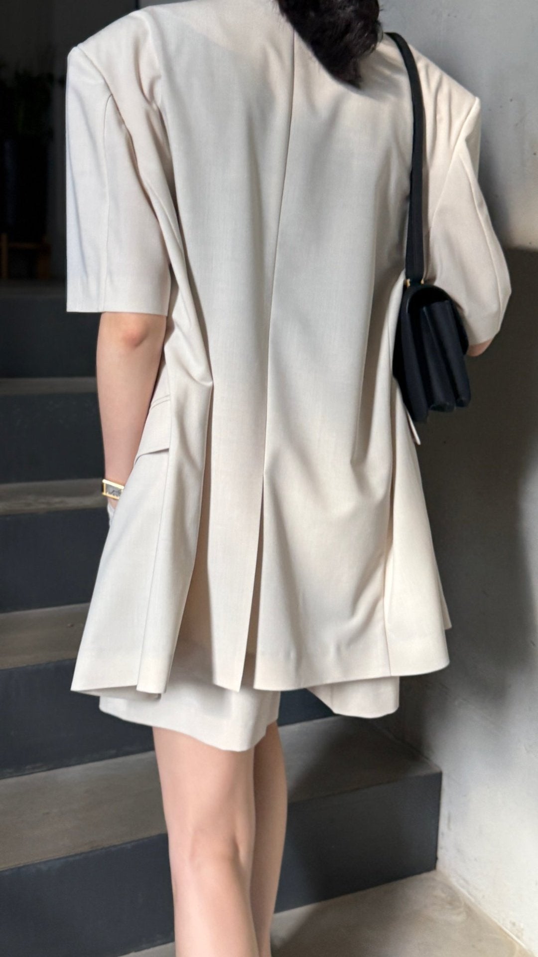 Summer Wool Tailored Suit Set - Light Beige