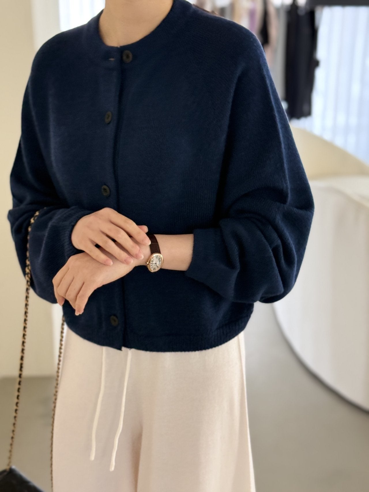 Seamless Relaxed Dolman Cardigan - Blue