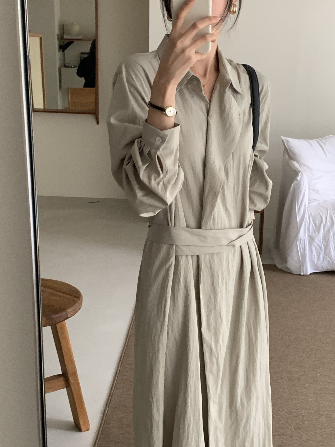 Trench-Style Shirt Dress