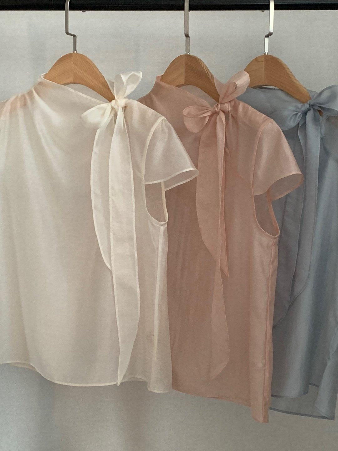 [Best Seller] Ribbon Mock-neck Blouse