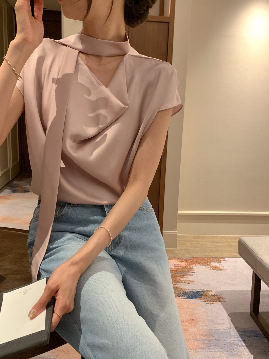 Tie Draping Blouse