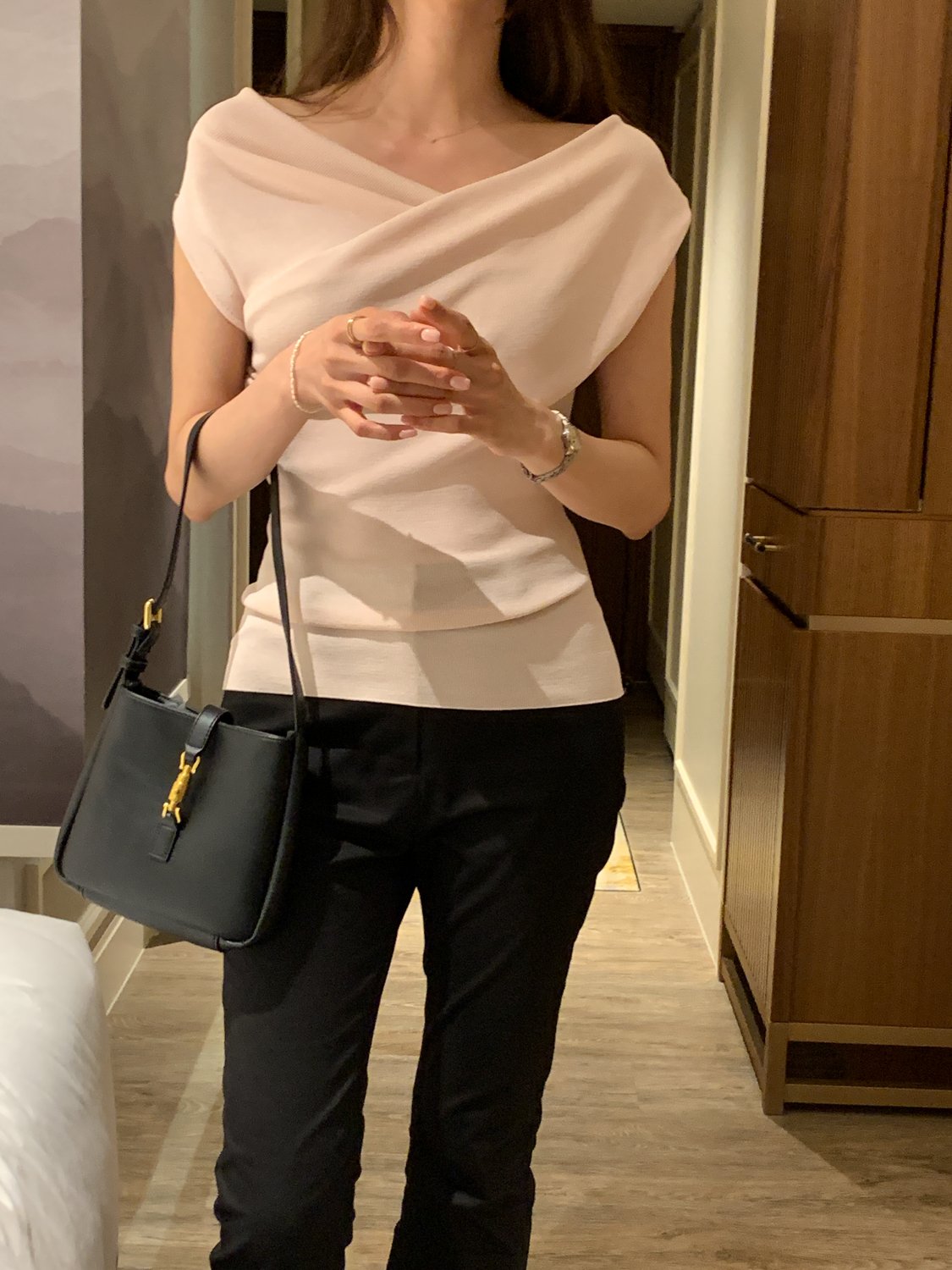 Two-Way Shirred Knit Top