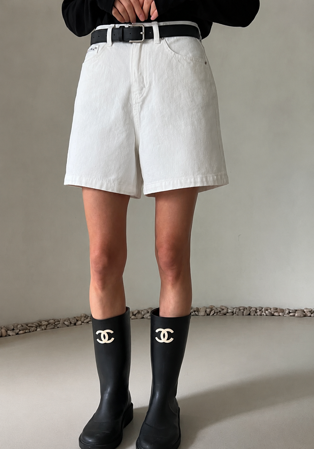 Structured Wide-Leg Cotton Shorts