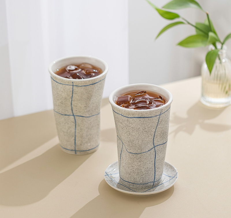 [Handmade Korean Ceramics] Crumpled Silhouette Ice Cup