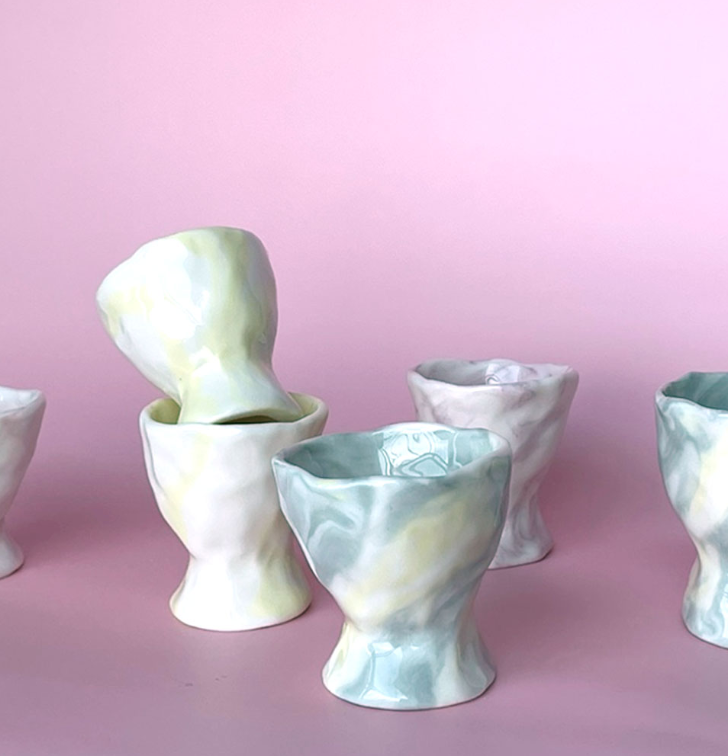 [Handmade Korean Ceramics] Marbled Goblet