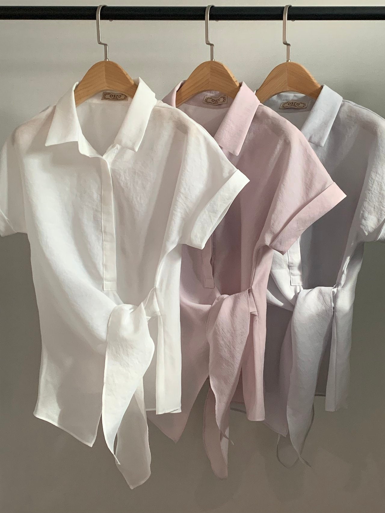 Serene Semi-Open Rolled-Up Wrap Shirt