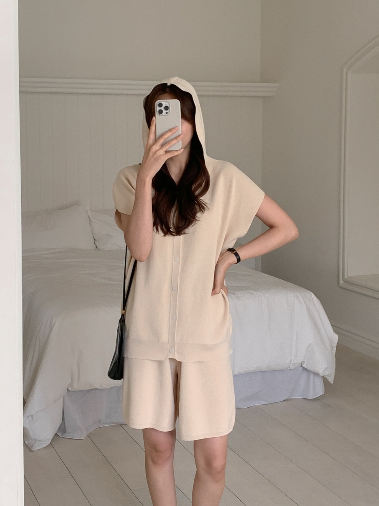 Minimalist Hooded Short Sleeve Set
