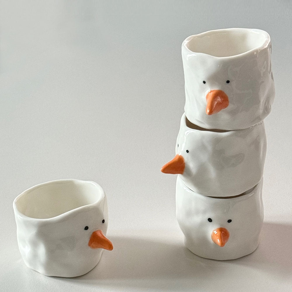 [Handmade Korean Ceramics] Snowman Soju Cup