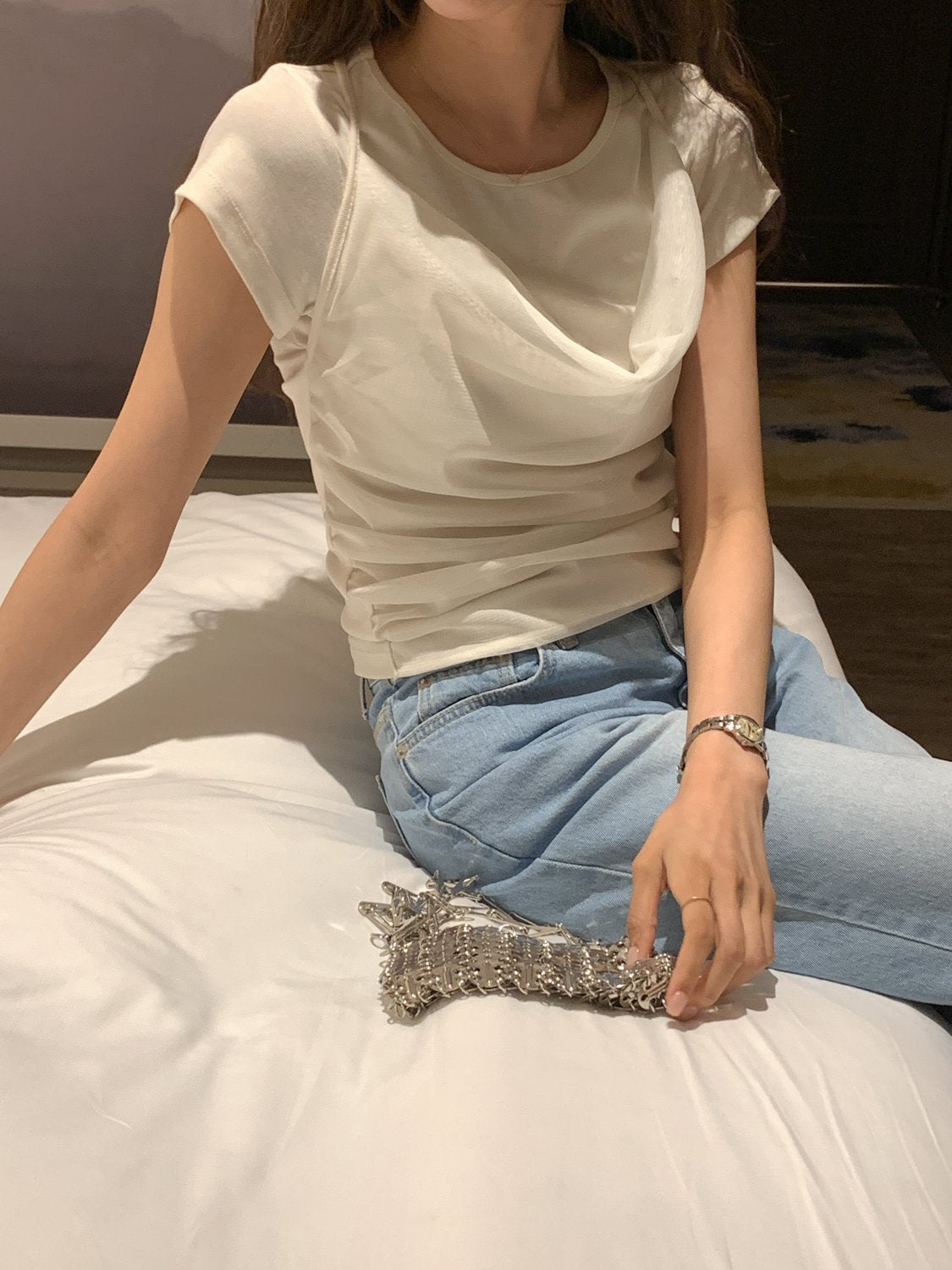 Two-Way Shirred Draping Top