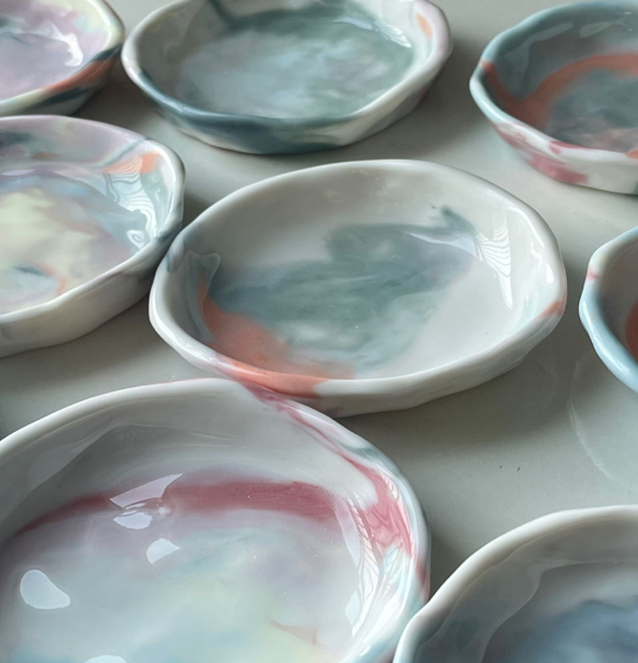 [Handmade Korean Ceramics] Marbled Mini Dish